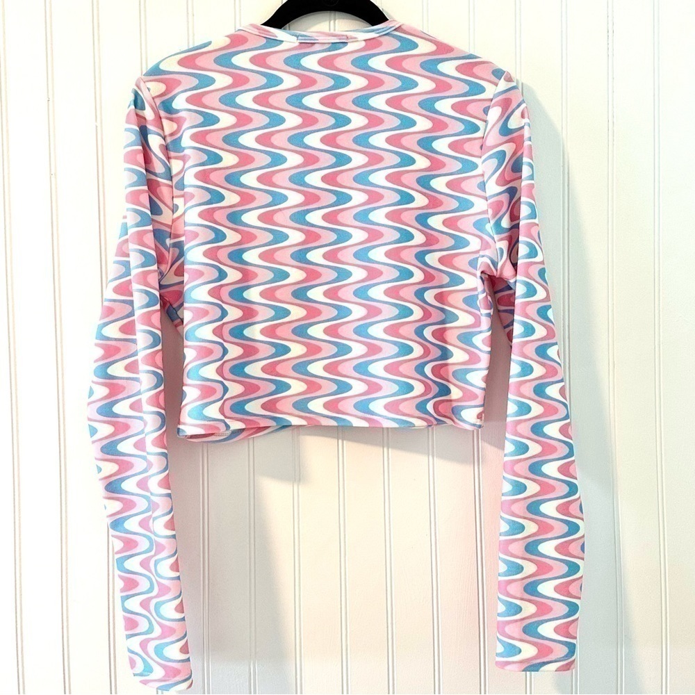 Frankie's Bikinis Cheri Terry Cardigan Sweater, Medium, New - Picture 5 of 6